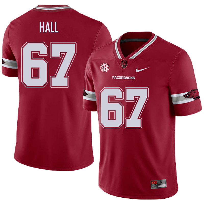 Men #67 Tyler Hall Arkansas Razorback College Football Alternate Jerseys Sale-Cardinal